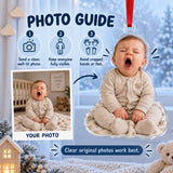 Custom Photo First Christmas Yawn Acrylic Ornament — Personalization guide