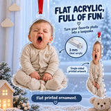 Custom Photo First Christmas Yawn Acrylic Ornament — Flat acrylic material