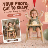 Custom Photo Cake Smash Grin Acrylic Ornament — Main design