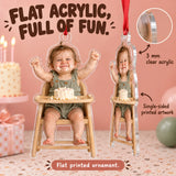 Custom Photo Cake Smash Grin Acrylic Ornament — Flat acrylic material