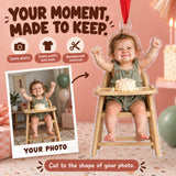 Custom Photo Cake Smash Grin Acrylic Ornament — Personalization example