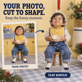 Custom Photo Spaghetti Mustache Acrylic Ornament — Main design