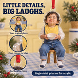 Custom Photo Spaghetti Mustache Acrylic Ornament — Product details
