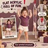 Custom Photo Toddler Victory Dance Acrylic Ornament — Flat acrylic material