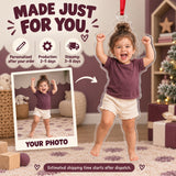 Custom Photo Toddler Victory Dance Acrylic Ornament — Production and delivery