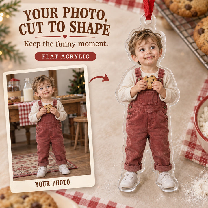 Custom Photo Cookie Caught Acrylic Ornament — Main design