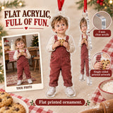 Custom Photo Cookie Caught Acrylic Ornament — Flat acrylic material