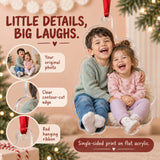 Custom Photo Sibling Giggle Pile Acrylic Ornament — Product details