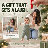 Custom Photo First Steps Ta Da Acrylic Ornament — Gift inspiration
