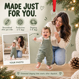 Custom Photo First Steps Ta Da Acrylic Ornament — Production and delivery
