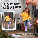 Custom Photo Rain Boot Splash Acrylic Ornament — Gift inspiration