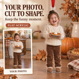 Custom Photo Pumpkin Pie Face Acrylic Ornament — Main design