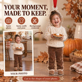 Custom Photo Pumpkin Pie Face Acrylic Ornament — Personalization example