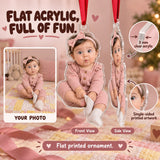 Custom Photo Baby Sock Escape Acrylic Ornament — Flat acrylic material