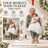 Custom Photo Baptism Sleepy Smile Acrylic Ornament — Personalization example