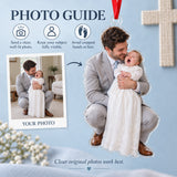 Custom Photo Christening Big Yawn Acrylic Ornament — Personalization guide