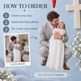 Custom Photo Christening Big Yawn Acrylic Ornament — How to order