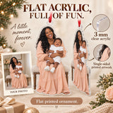 Custom Photo Godparents Giggle Acrylic Ornament — Flat acrylic material