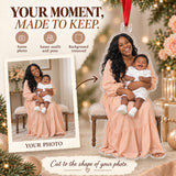 Custom Photo Godparents Giggle Acrylic Ornament — Personalization example
