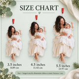 Custom Photo Baptism Bonnet Wiggle Acrylic Ornament — Size guide