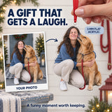 Custom Photo Dog Kiss Photobomb Acrylic Ornament — Gift inspiration