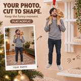 Custom Photo Cat on the Shoulder Acrylic Ornament — Main design