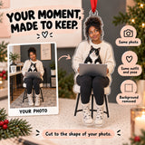 Custom Photo Cat Laptop Supervisor Acrylic Ornament — Personalization example