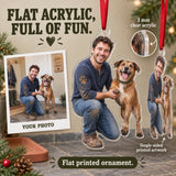 Custom Photo Dog Muddy Paws Acrylic Ornament — Flat acrylic material