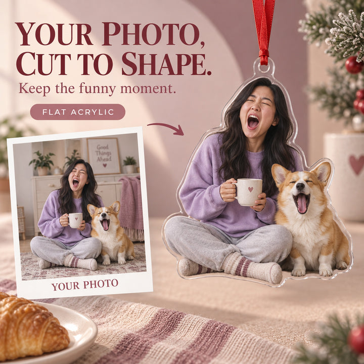 Custom Photo Matching Yawns Acrylic Ornament — Main design