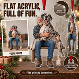 Custom Photo Great Dane Lap Dog Acrylic Ornament — Flat acrylic material