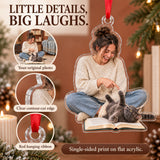 Custom Photo Cat Reads the Book Acrylic Ornament — Product details