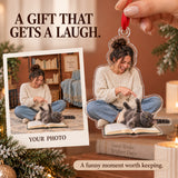 Custom Photo Cat Reads the Book Acrylic Ornament — Gift inspiration