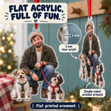 Custom Photo Leash Tangle Duo Acrylic Ornament — Flat acrylic material