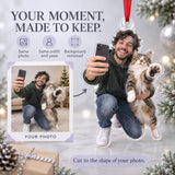 Custom Photo Cat Selfie Block Acrylic Ornament — Personalization example