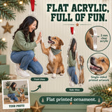 Custom Photo Dog High Five Acrylic Ornament — Flat acrylic material