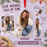 Custom Photo Bunny and the Bow Acrylic Ornament — Flat acrylic material