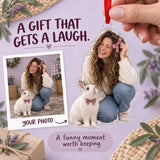 Custom Photo Bunny and the Bow Acrylic Ornament — Gift inspiration