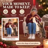 Custom Photo Cat Sweater Helper Acrylic Ornament — Personalization example