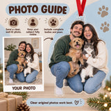 Custom Photo Two Pets One Selfie Acrylic Ornament — Personalization guide