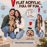 Custom Photo Two Pets One Selfie Acrylic Ornament — Flat acrylic material