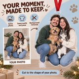 Custom Photo Two Pets One Selfie Acrylic Ornament — Personalization example