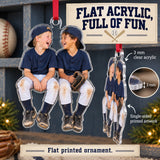 Custom Photo Baseball Dugout Giggles Acrylic Ornament — Flat acrylic material