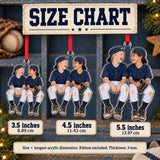 Custom Photo Baseball Dugout Giggles Acrylic Ornament — Size guide