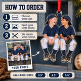 Custom Photo Baseball Dugout Giggles Acrylic Ornament — How to order