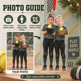 Custom Photo Softball Silly Stack Acrylic Ornament — Personalization guide