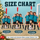 Custom Photo Soccer Team Silly Pose Acrylic Ornament — Size guide
