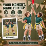 Custom Photo Flag Football High Five Acrylic Ornament — Personalization example