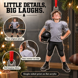 Custom Photo Football Pads Too Big Acrylic Ornament — Product details