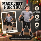 Custom Photo Football Pads Too Big Acrylic Ornament — Production and delivery