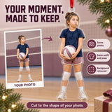 Custom Photo Volleyball Serve Face Acrylic Ornament — Personalization example
